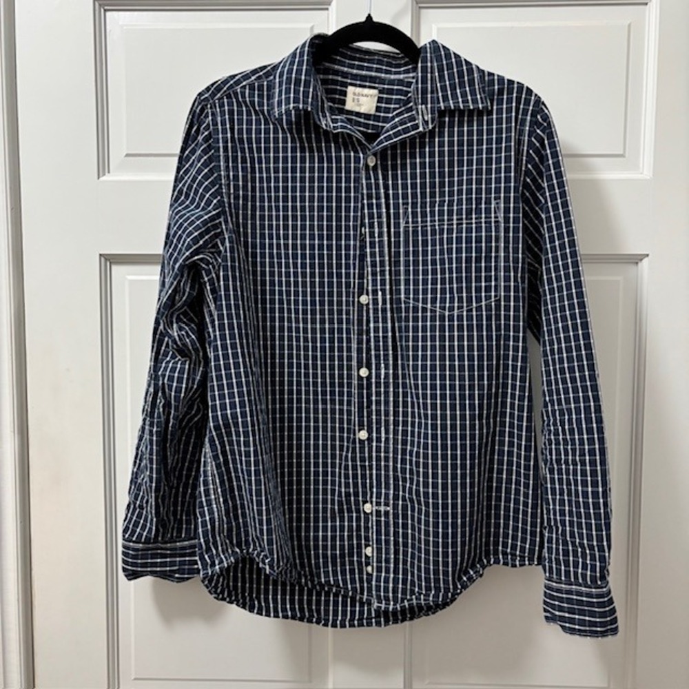 Old Navy Men's Plaid Button Down Shirt Long Sleeve Top Small
